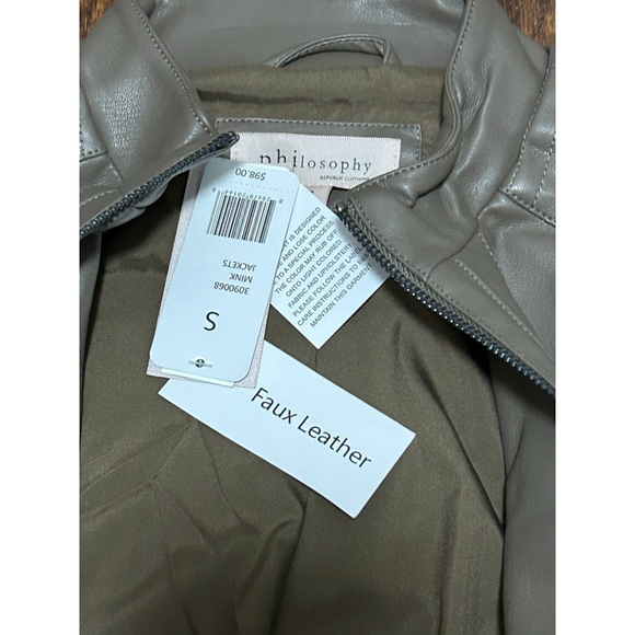 NWT Philosophy Faux Leather fitted jacket size small - Picture 9 of 13